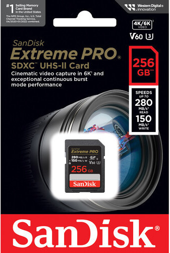 Карта памяти SDXC 256GB Sandisk Extreme Pro UHS-II V60 U3 280Mb/s