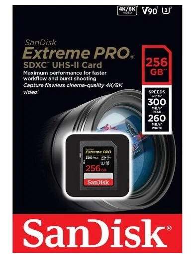 Карта памяти SanDisk SDXC 256GB Sandisk Extreme PRO UHS-II V90 300MB/s