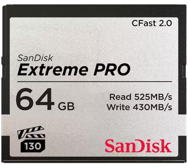 SanDisk 64GB Extreme PRO CFast 2.0 Memory Card (SDCFSP-064G-G46D)