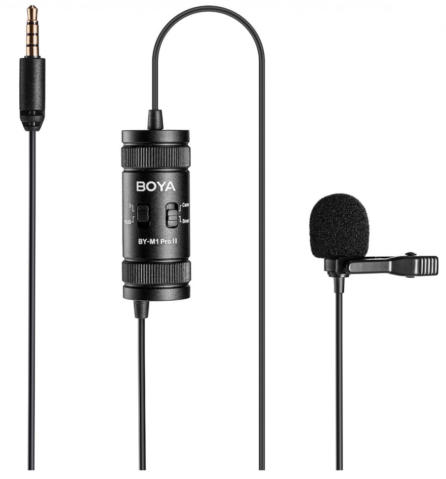 Микрофон Boya BY-M1 Pro II, петличный, всенаправленный, 3.5 мм TRS / TRRS