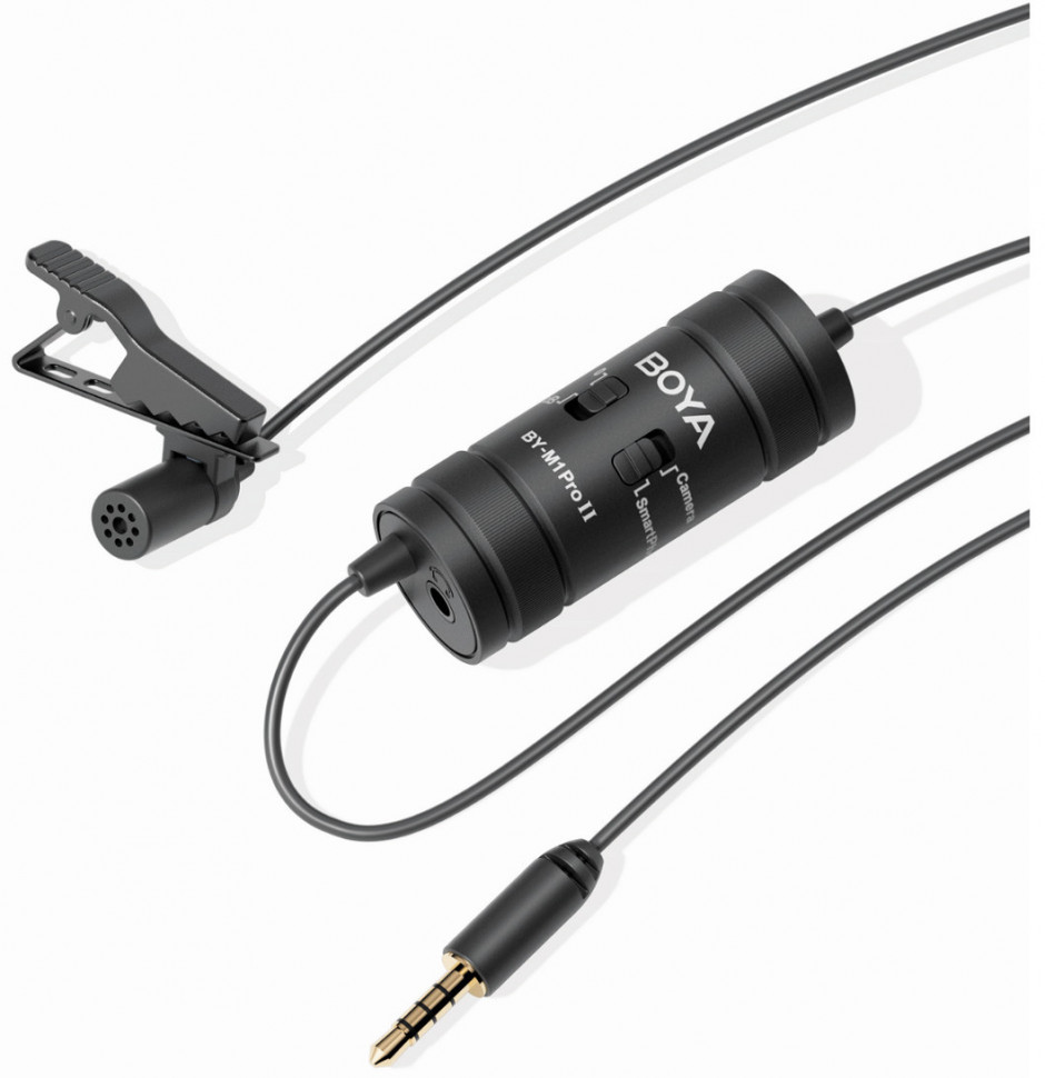 Микрофон Boya BY-M1 Pro II, петличный, всенаправленный, 3.5 мм TRS / TRRS