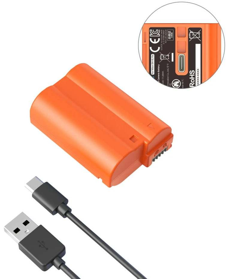 Аккумулятор SmallRig 4966 EN-EL15c Type-C Оранжевый