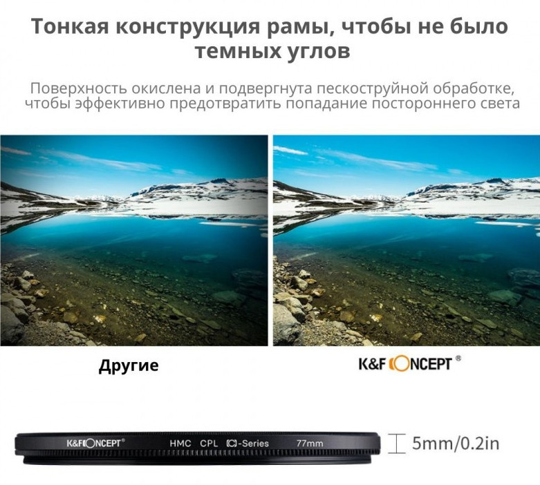 Светофильтр K&F Concept KF HMC CPL Filter, 77mm