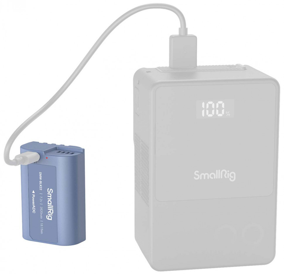 Аккумулятор SmallRig 4906 DMW-BLK22 Type-C Синий