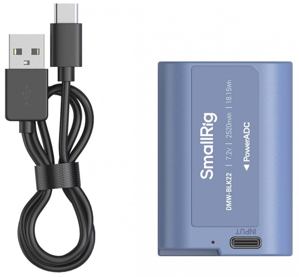 Аккумулятор SmallRig 4906 DMW-BLK22 Type-C Синий