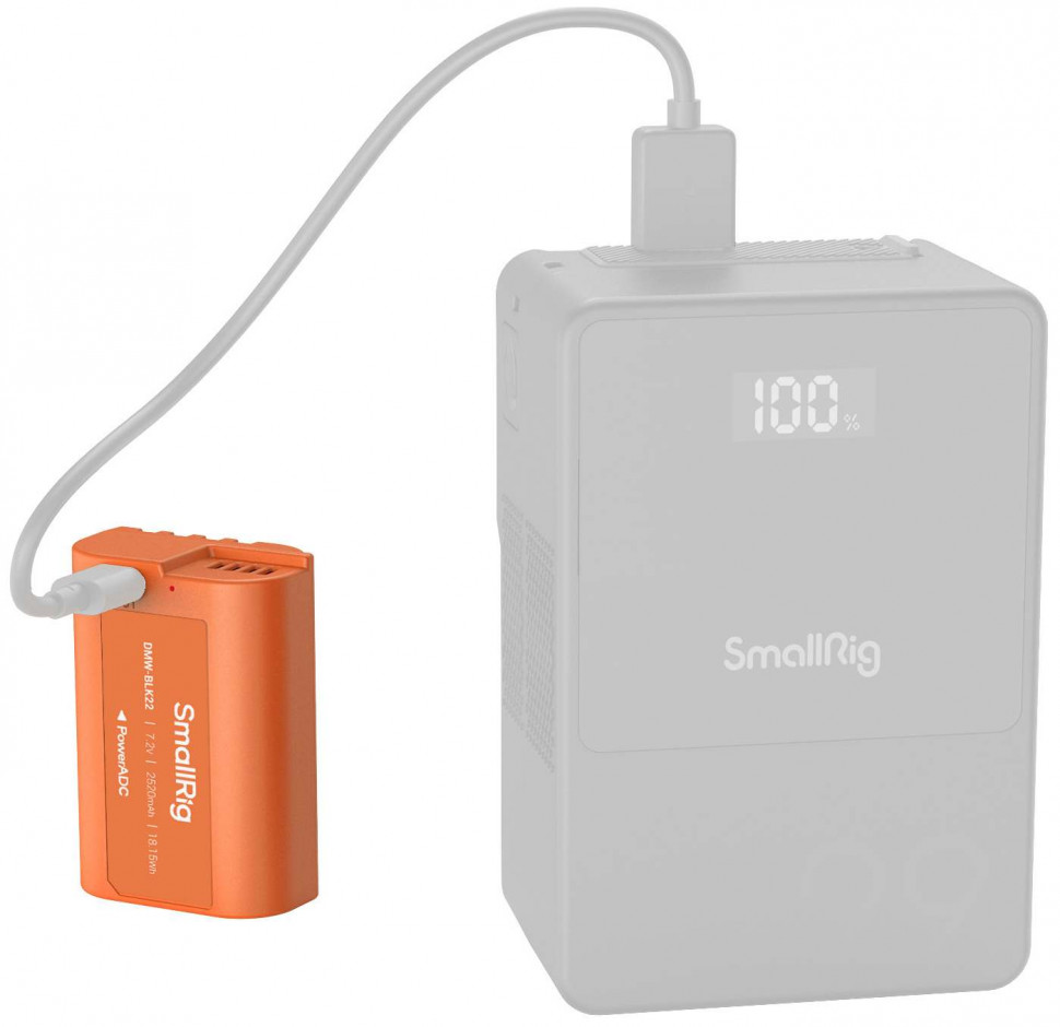 Аккумулятор SmallRig 4979 DMW-BLK22 Type-C Оранжевый