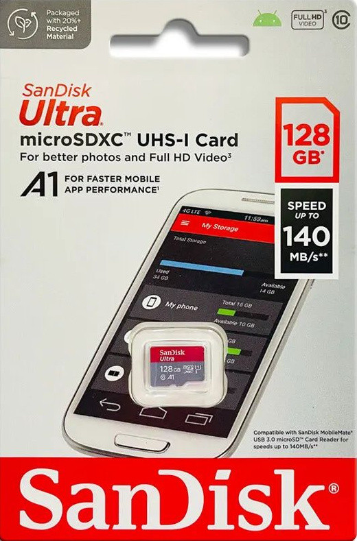 Карта памяти MicroSDXC 128GB SanDisk ULTRA