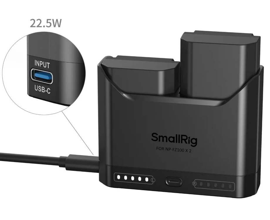 2 аккумулятора NP-FZ100 + зарядное устройство SmallRig 5483 Turbo Charging Kit