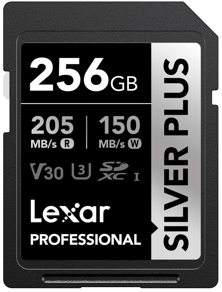 Карта памяти Lexar SDXC 256GB Professional Silver Plus UHS-I U3 V30 (205/150 MB/s)