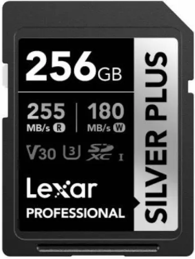 Карта памяти Lexar SDXC 256GB Professional Silver Plus UHS-I U3 V30 (255/180 ...
