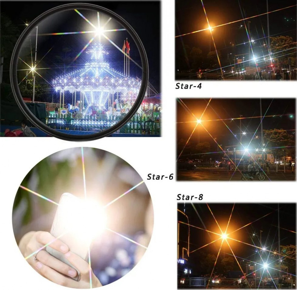 Набор звёздных фильтров Star +4/ +6/ +8 52mm