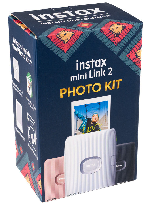 Фотопринтер FUJIFILM Instax Mini Link 2 голубой (подарочный набор)