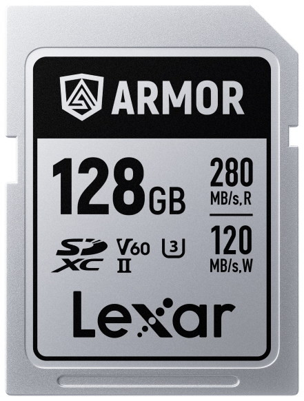 Карта памяти SDXC 128GB Lexar ARMOR Silver Pro C10 V60 U3 6K UHD (R280/W120MB/s)