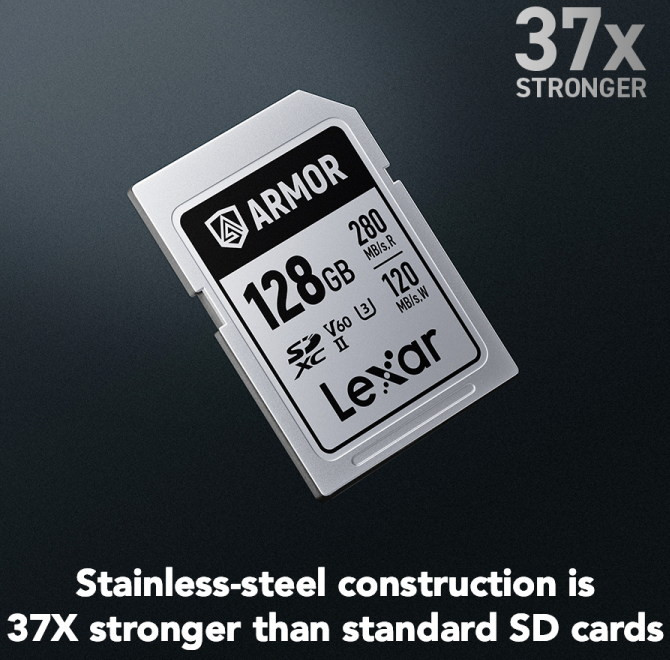 Карта памяти SDXC 128GB Lexar ARMOR Silver Pro C10 V60 U3 6K UHD (R280/W120MB/s)