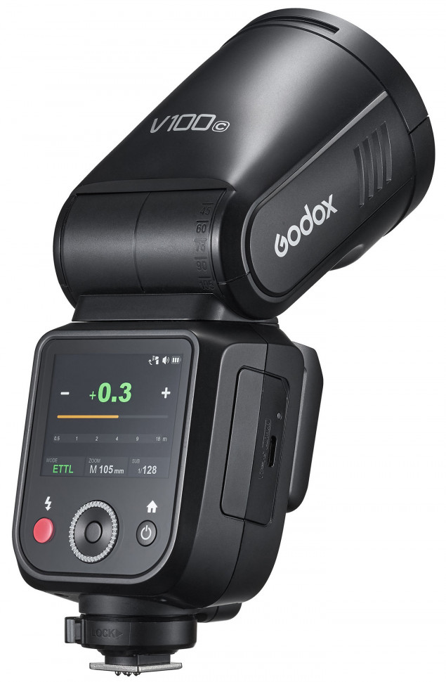 Вспышка накамерная Godox V100C TTL с круглой головой для Canon