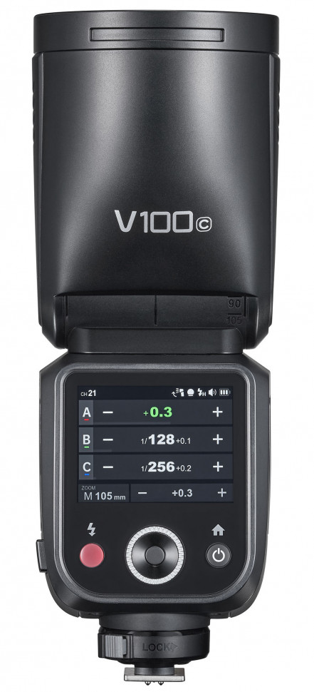 Вспышка накамерная Godox V100C TTL с круглой головой для Canon