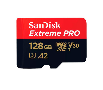 Карта памяти SanDisk MicroSDXC 128GB Extreme A2 160 МБ/с U3 V30 UHS-I + SD-ад...