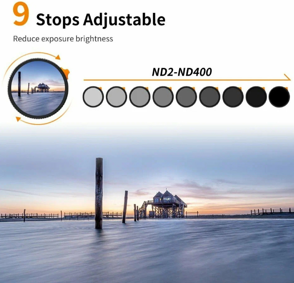 Светофильтр K&F Concept Nano-X ND2-400 Ultra Low Reflectivity 82мм