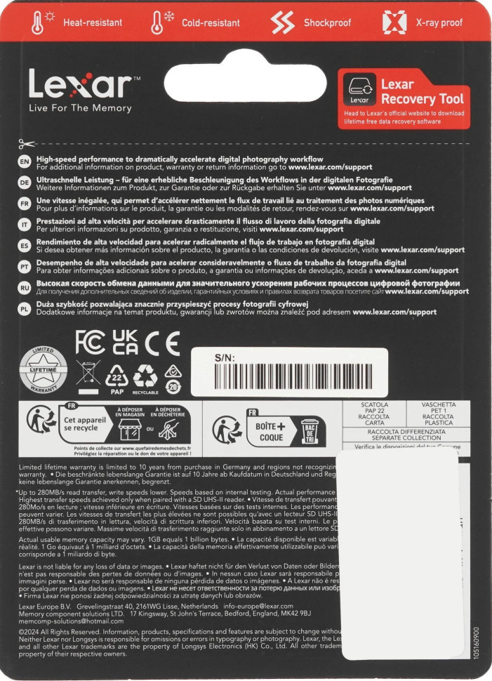 Карта памяти Lexar Professional Silver Pro SDXC 64 ГБ