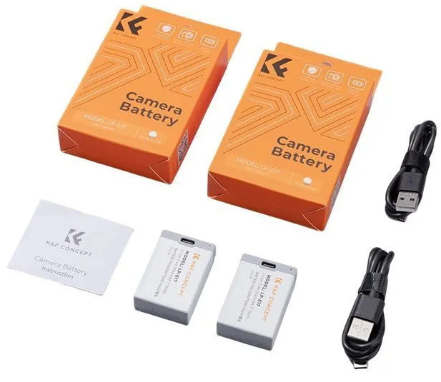 Комплект аккумуляторов K&F Concept LP-E17 Type-C (2шт)
