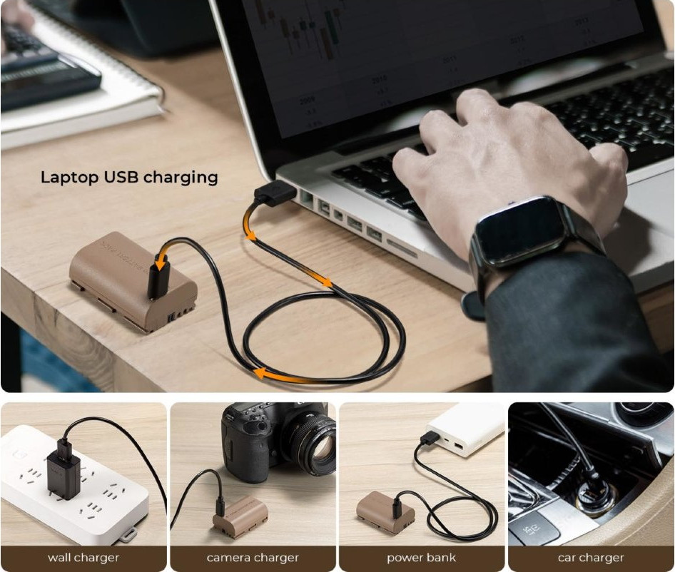 Aккумулятор K&F Concept LP-E6NH Type-C (2шт)