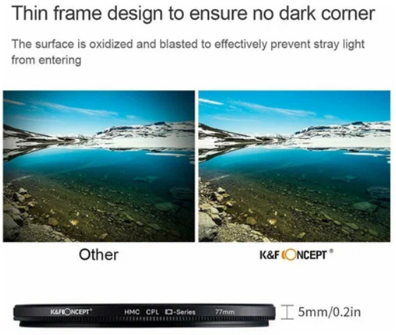 Светофильтр K&F Concept KF HMC CPL Filter, 72mm
