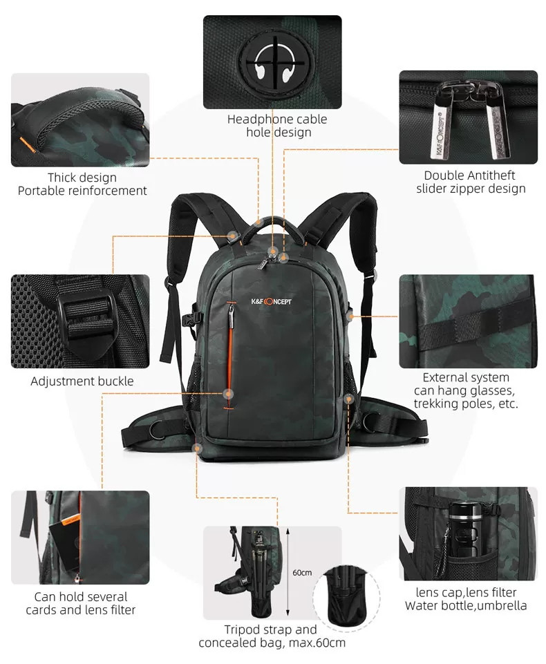 Рюкзак K&F Concept Multifunctional Large Backpack