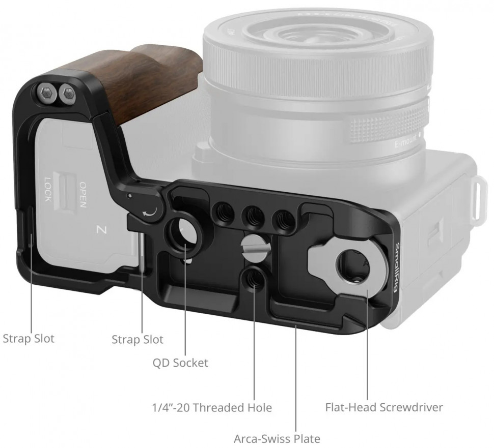 Площадка с рукояткой SmallRig 4864 для Sony ZV-E10 II Wooden