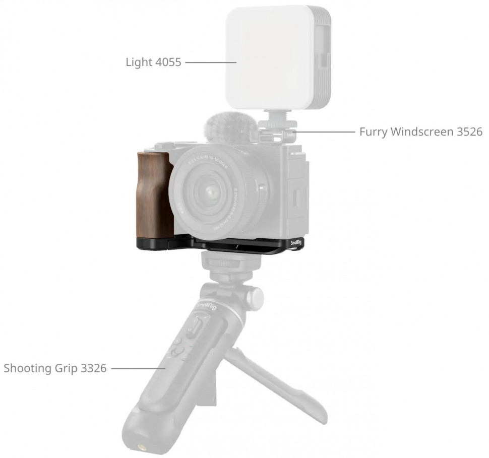 Площадка с рукояткой SmallRig 4864 для Sony ZV-E10 II Wooden