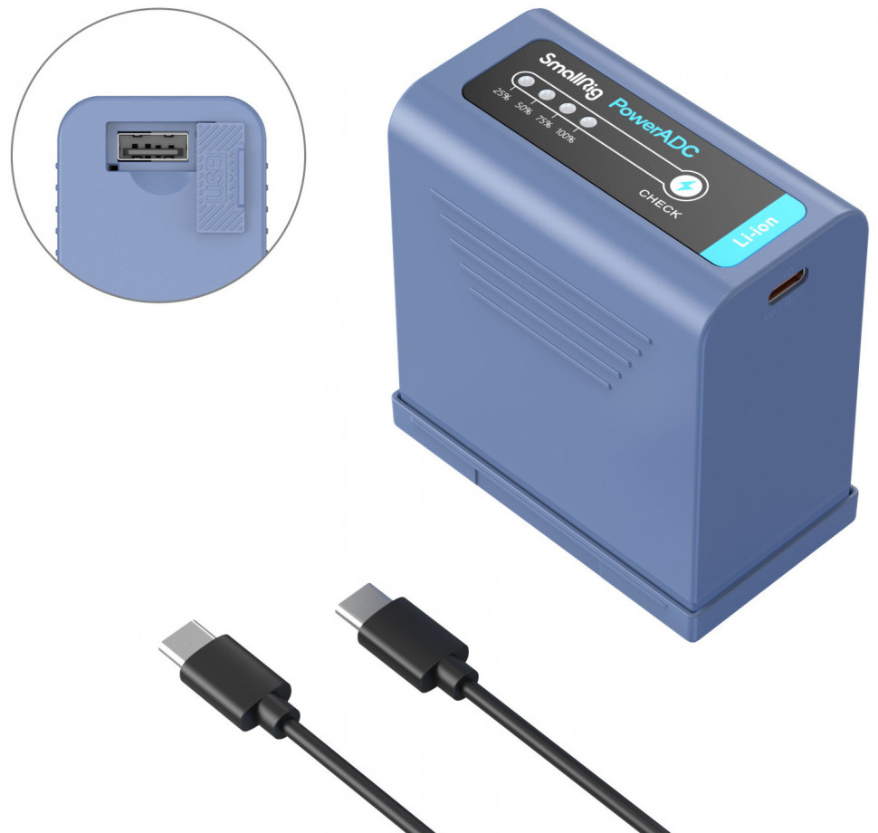 Аккумулятор SmallRig 4267 NP-F970 Type-C PD Синий