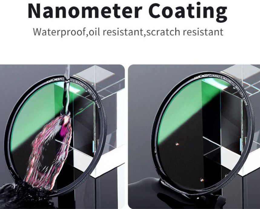Светофильтр K&F Concept Nano-X Magnetic CPL 62мм