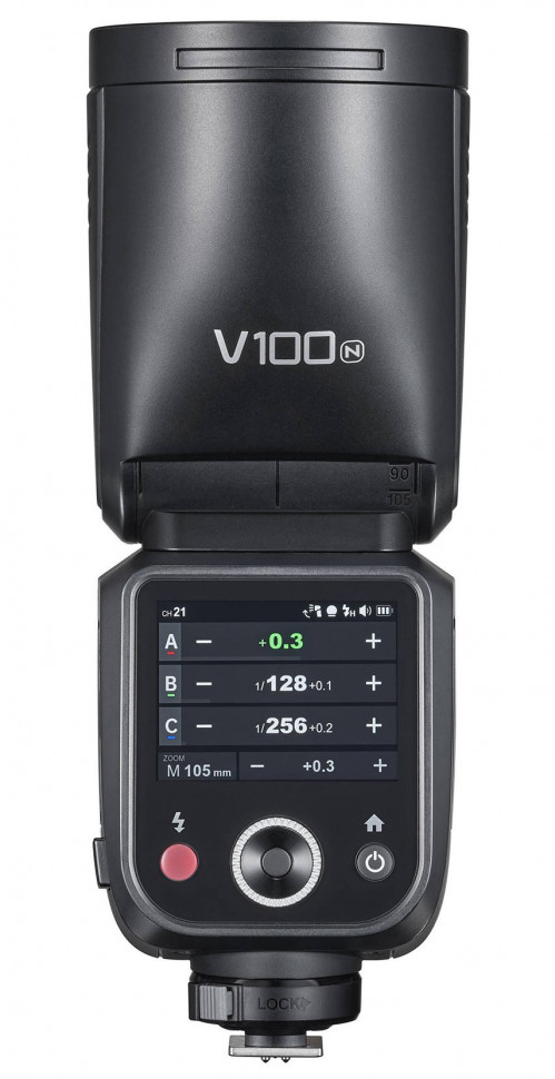 Вспышка накамерная Godox V100N TTL с круглой головкой для Nikon