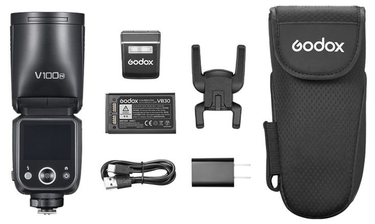 Вспышка накамерная Godox V100N TTL с круглой головкой для Nikon