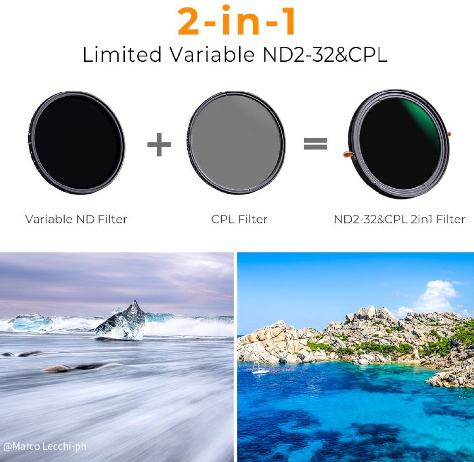 Светофильтр K&F Concept Nano X-Pro CPL/ND2-32 82мм