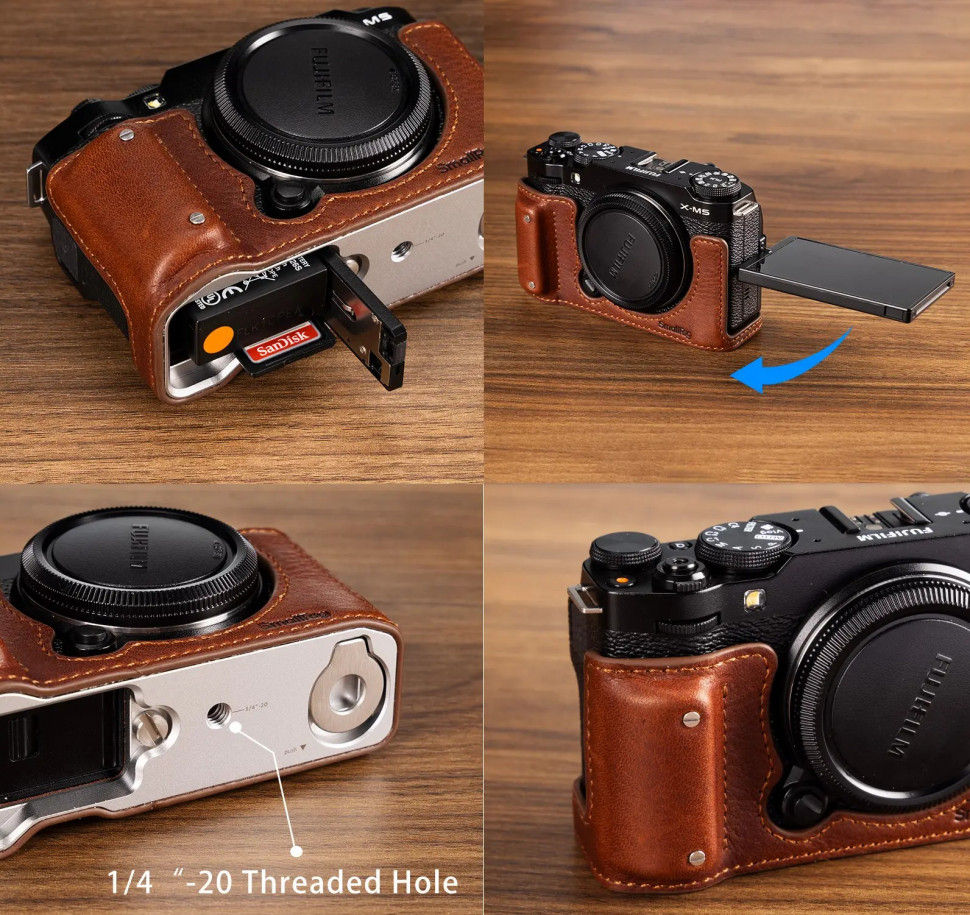 Чехол SmallRig Camera Leather Half Kit для Fujifilm X-M5 Коричневый